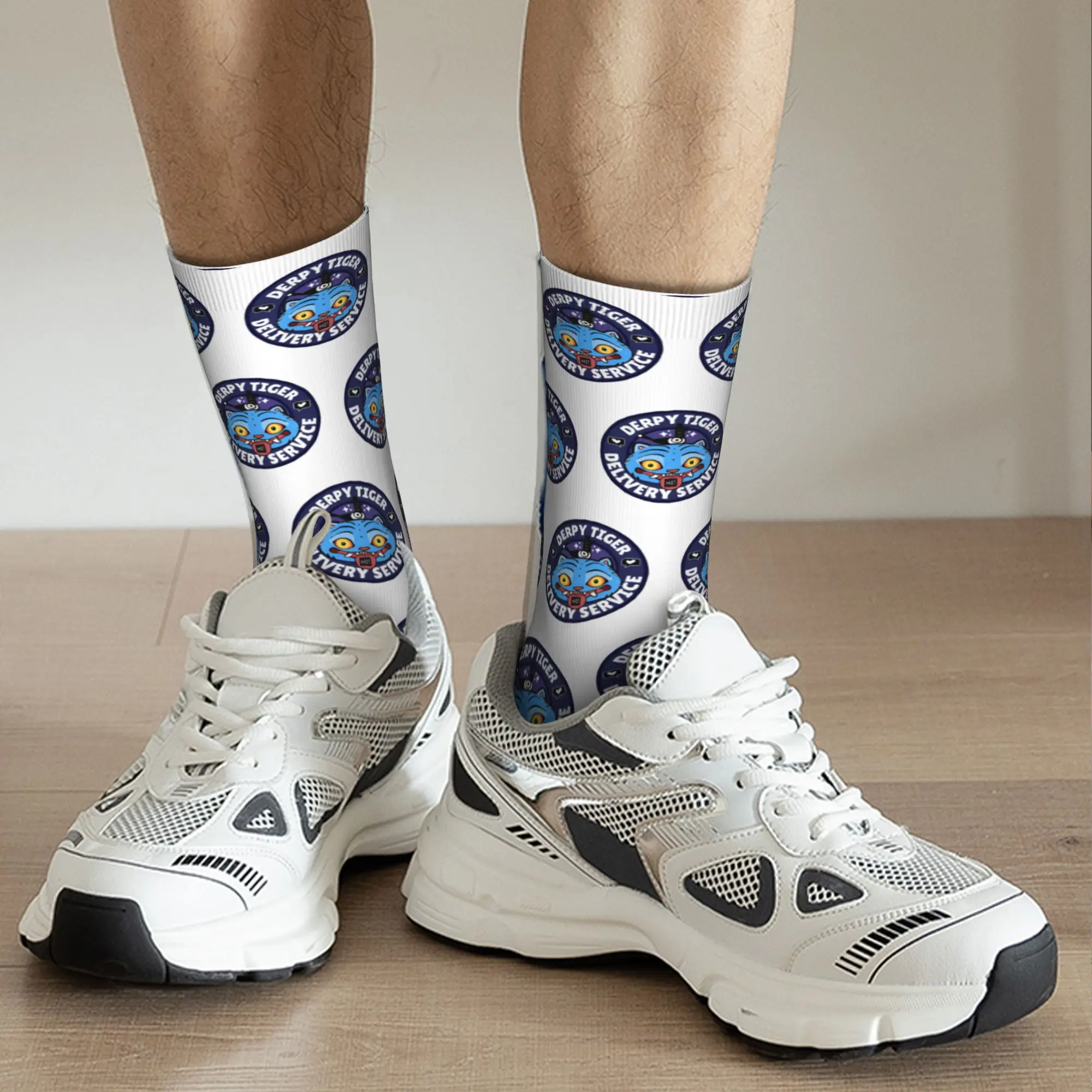 Calcetines cálidos de invierno Harajuku Unisex, calcetines de tigre azul para niño, calcetines de baloncesto transpirables Kpop Demon Hunters