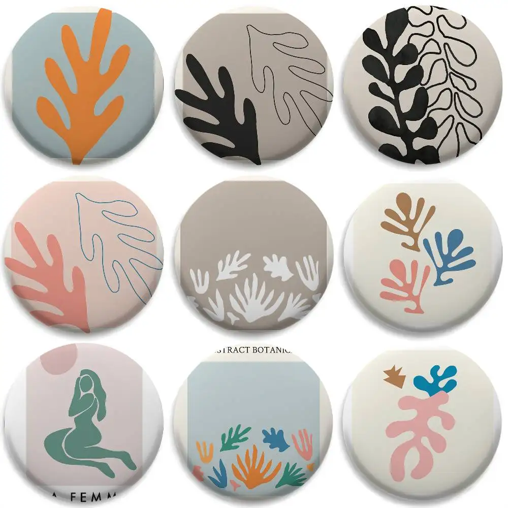 

Henri M-Matisse Nordic Art Badges Round Exquisite Badge Brooches Creative Pins For Clothes Hat Backpack Gift Accessories
