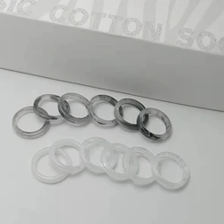 2Pcs Colorful Acrylic Rings for Women Thin Round Rings Transparent Stackable Band-Rings Birthday Ornament Gifts