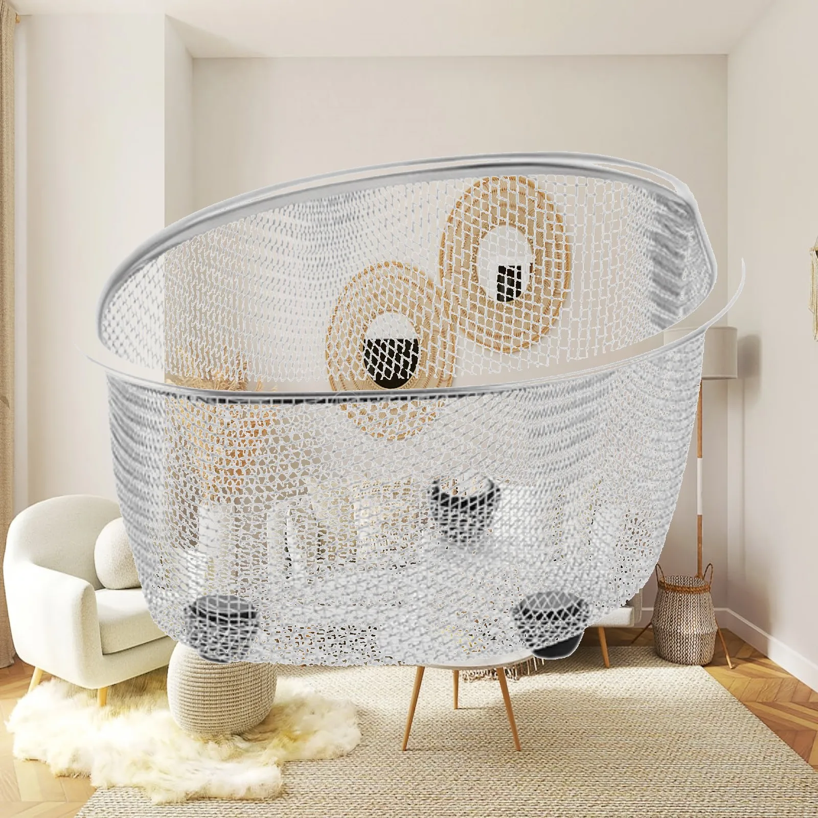 Sink Mesh Basket Brush Holder Standing Sturdy Practical Collect Food Scraps Space Saving Corner Basket for Pasta Vegetables