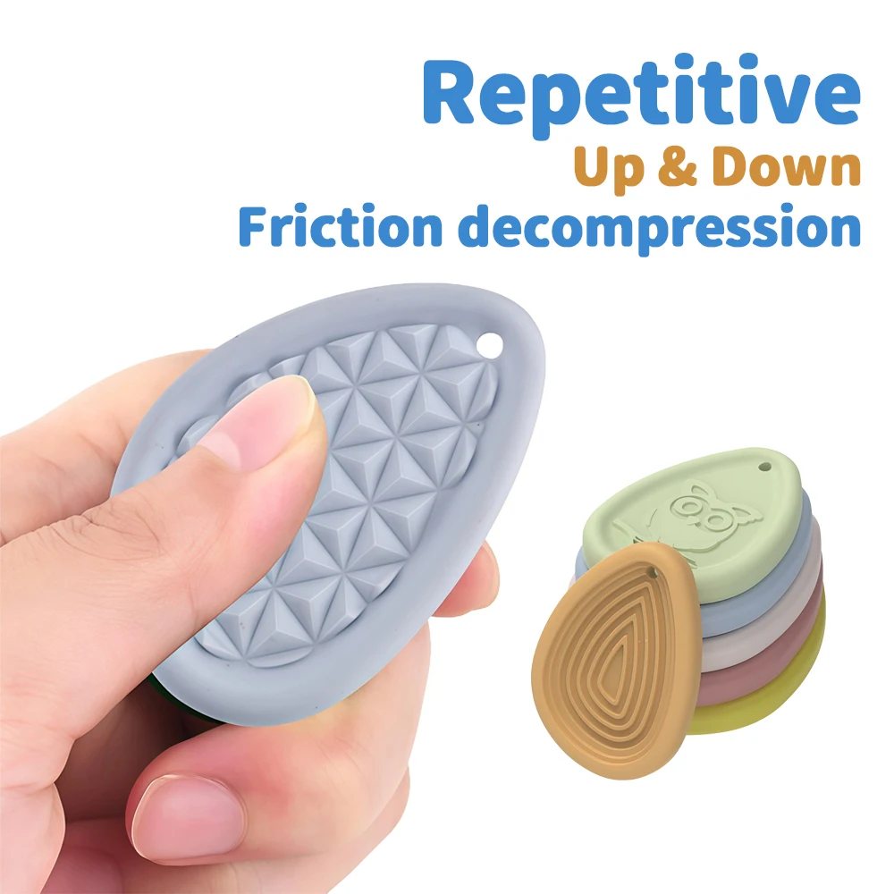 6 Pack Silicone Sensory Fidget Stones | Soft Textured Worry Stones for Kids & Adults Anxiety Relief, Autism & ADHD Calming Toy