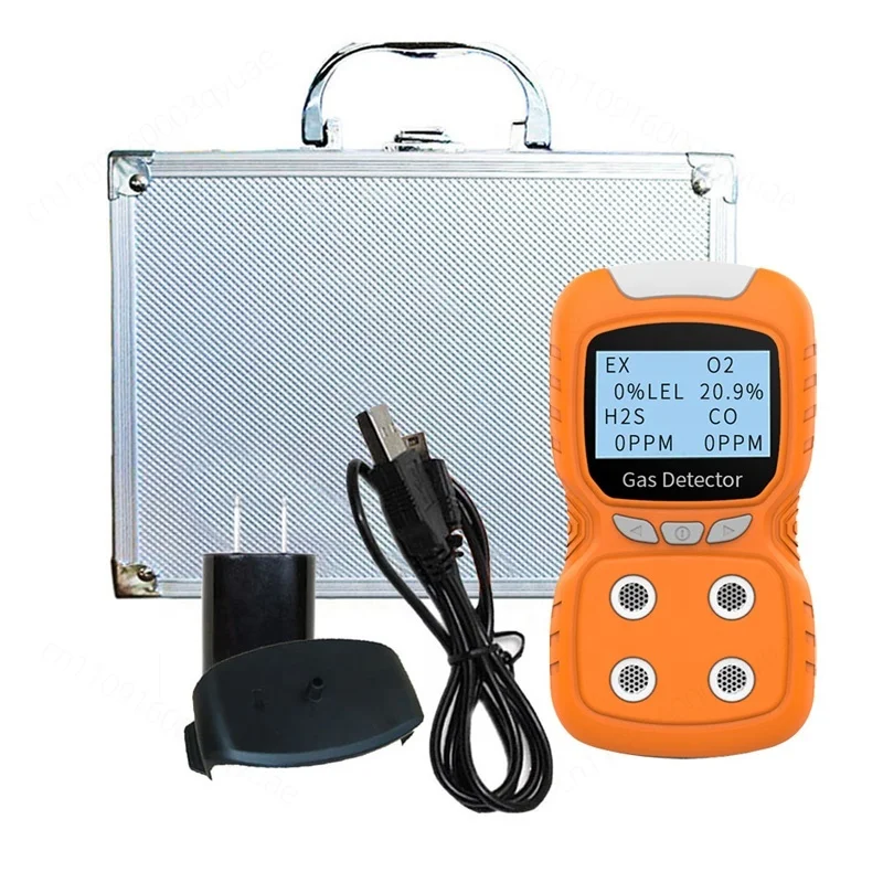 Portable 4‑in‑1 Gas Detector Multi‑Gas Monitor Micro‑Clips For H2S O2 CO Ex Gas Detection
