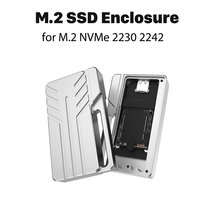 M2 SSD Case NVMe USB 3.2 Type C Gen2 10Gbps Enclosure Aluminum Alloy M.2 NVMe Solid State Drive with Cable for 2230 2242