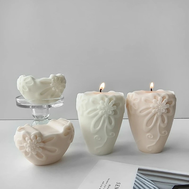 Unique Silicone Candle Moulds Soap Molds Beautiful Hydrangea Shape Hand-Making Mold Candle Accessaries for Making Candle