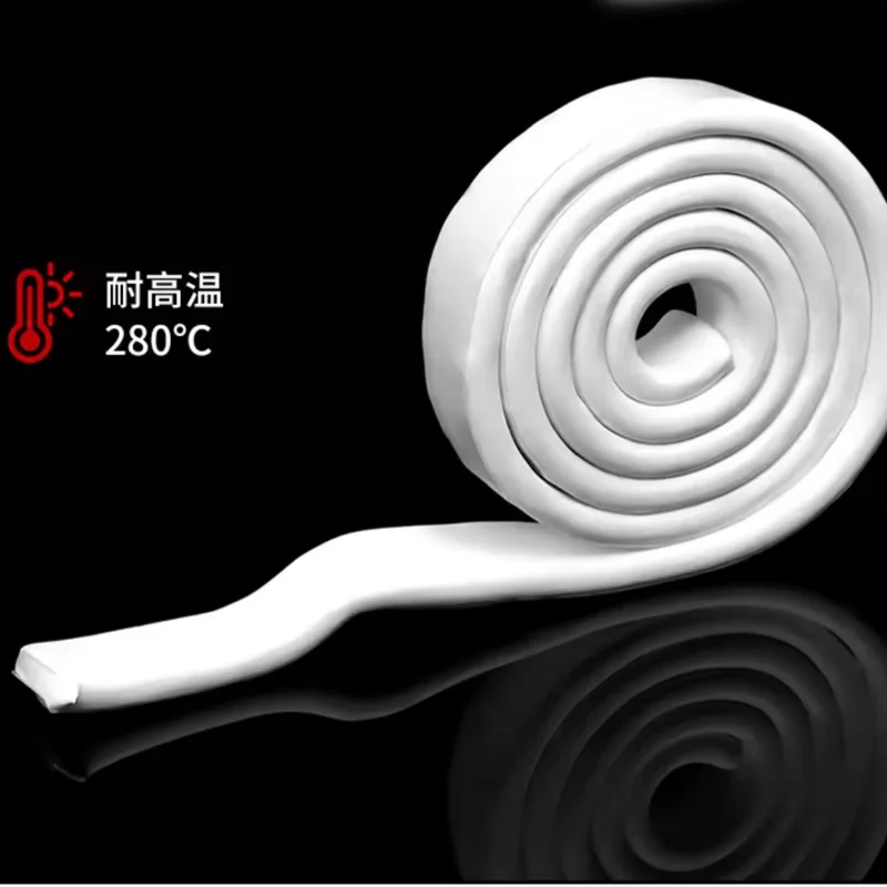 1m Ptfe Sealing Strip White Elastic Band Elasticity Sponge Strip Expanded Body Band High Temperature Resistance Width 6-50mm