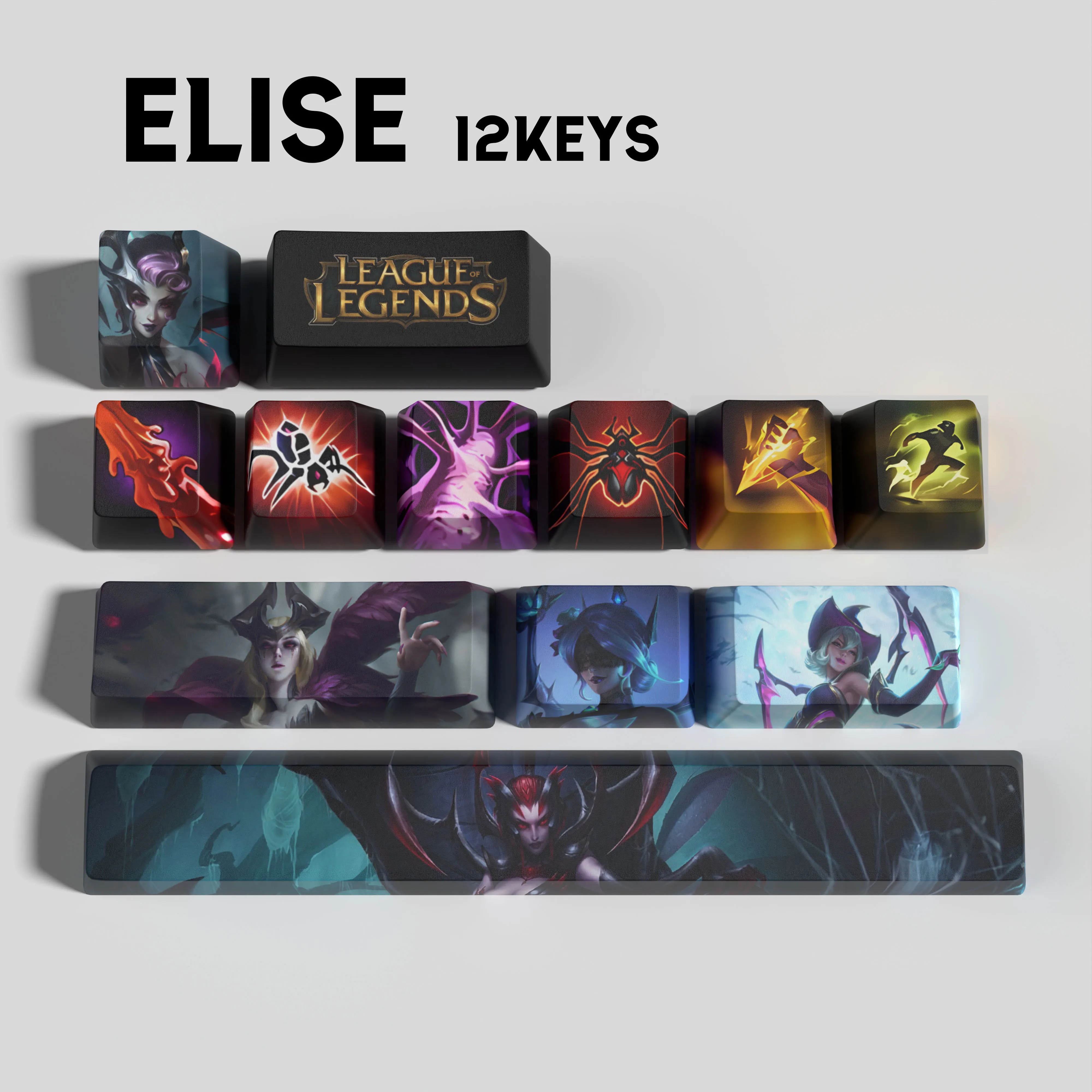 Elise keycaps League of Legends keycaps  game keycaps OEM Profile 12keys PBT dye sub keycaps