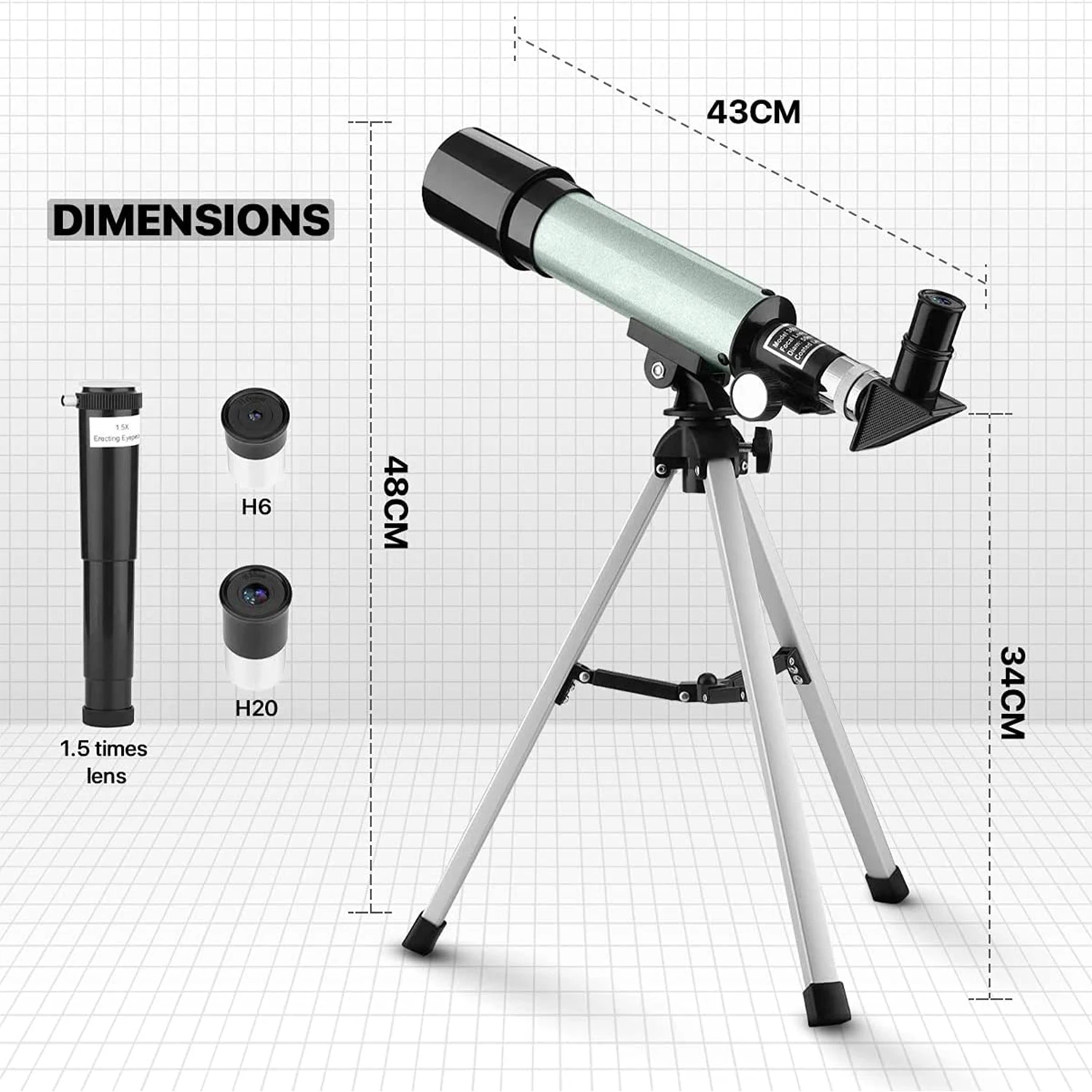 Astronomical Telescope With Portable Tripod Sky Monocular Telescopio Moon Space Observation Scope  Gifts for Kid