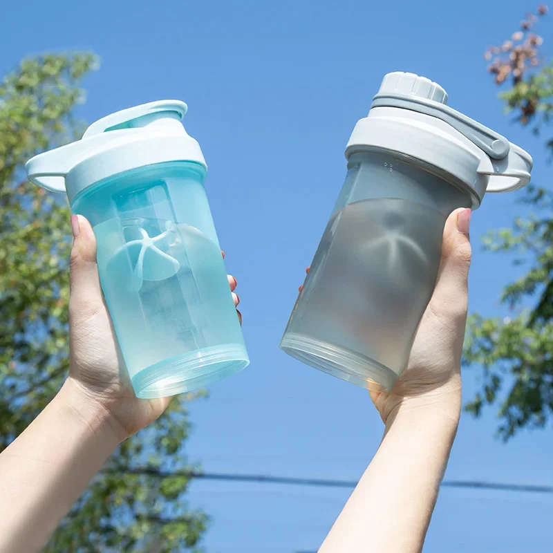 Taza para batidos, botella de agua deportiva para Fitness, taza de plástico creativa para beber, taza mezcladora de batidos de suero en polvo de proteína de alta capacidad