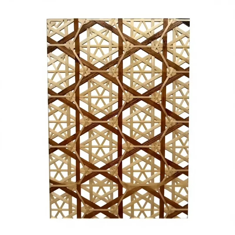 Modern Natural Bamboo Rattan Woven Resin Board Interior Decoration Screen Partition Wall Decorative Panel