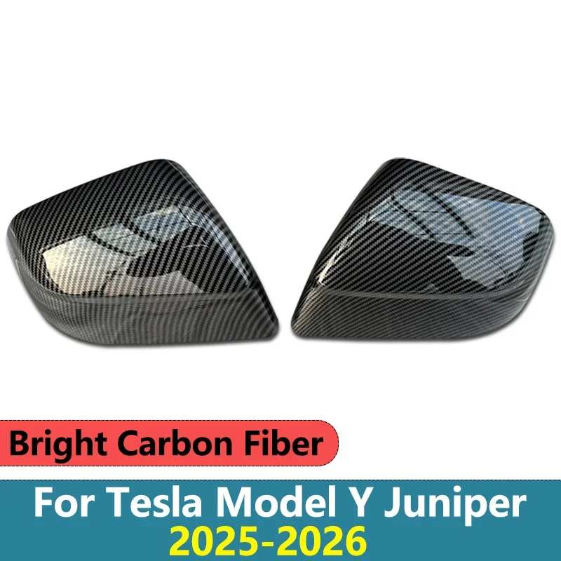 Für Tesla Model Y Juniper 25-26 Model 3/Y Rückspiegelabdeckung ABS Carbonfaser Dekorative Schale Auto-Rückspiegelabdeckung Autoteile – Detail 16