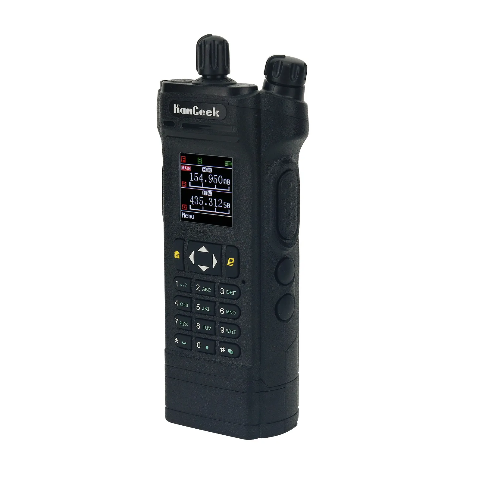 HAMGEEK APX-8000 12W Dual Band SDR Radio Receiver VHF UHF Transceiver Walkie Talkie (Black) Dual PTT With Handheld Microphone