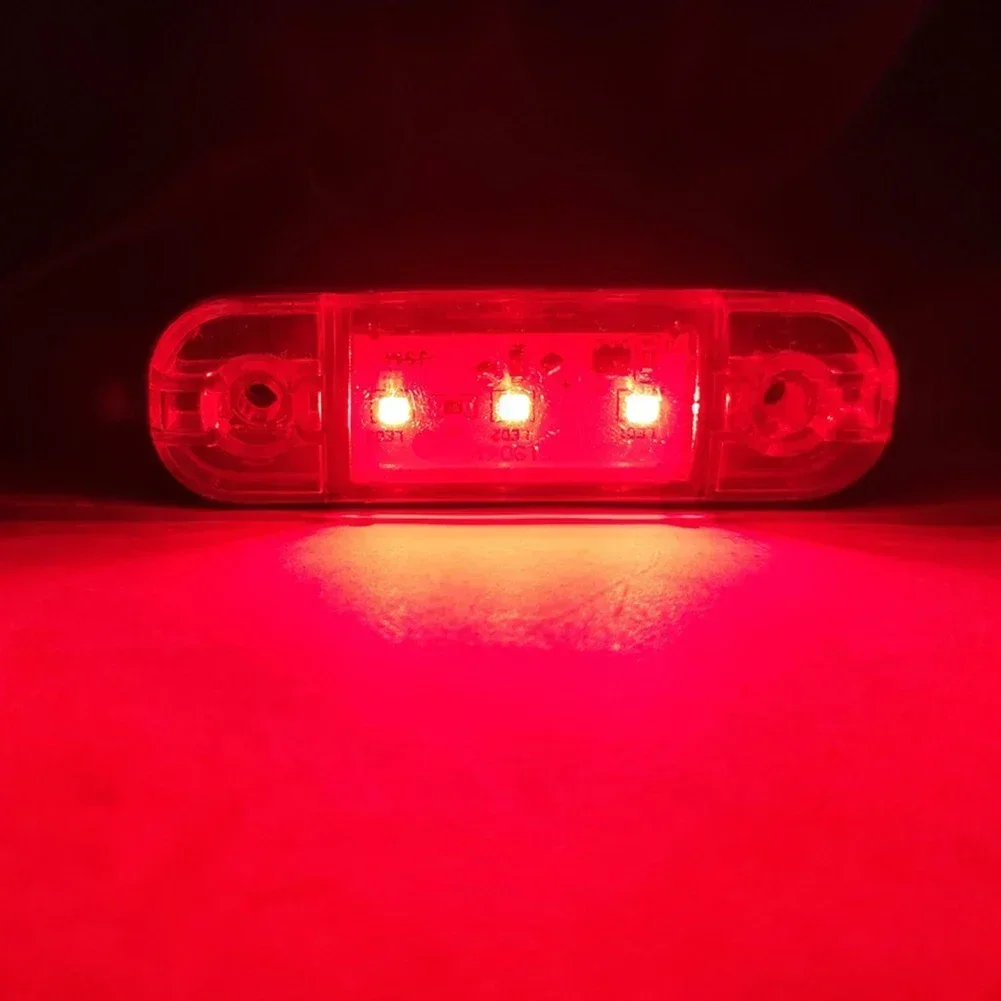 Oświetlenie tablicy rejestracyjnej LED Wydajne i 12V 24V LED Wodoodporne światło boczne do samochodów ciężarowych PC Czerwony Pomarańczowy Biały Części samochodowe