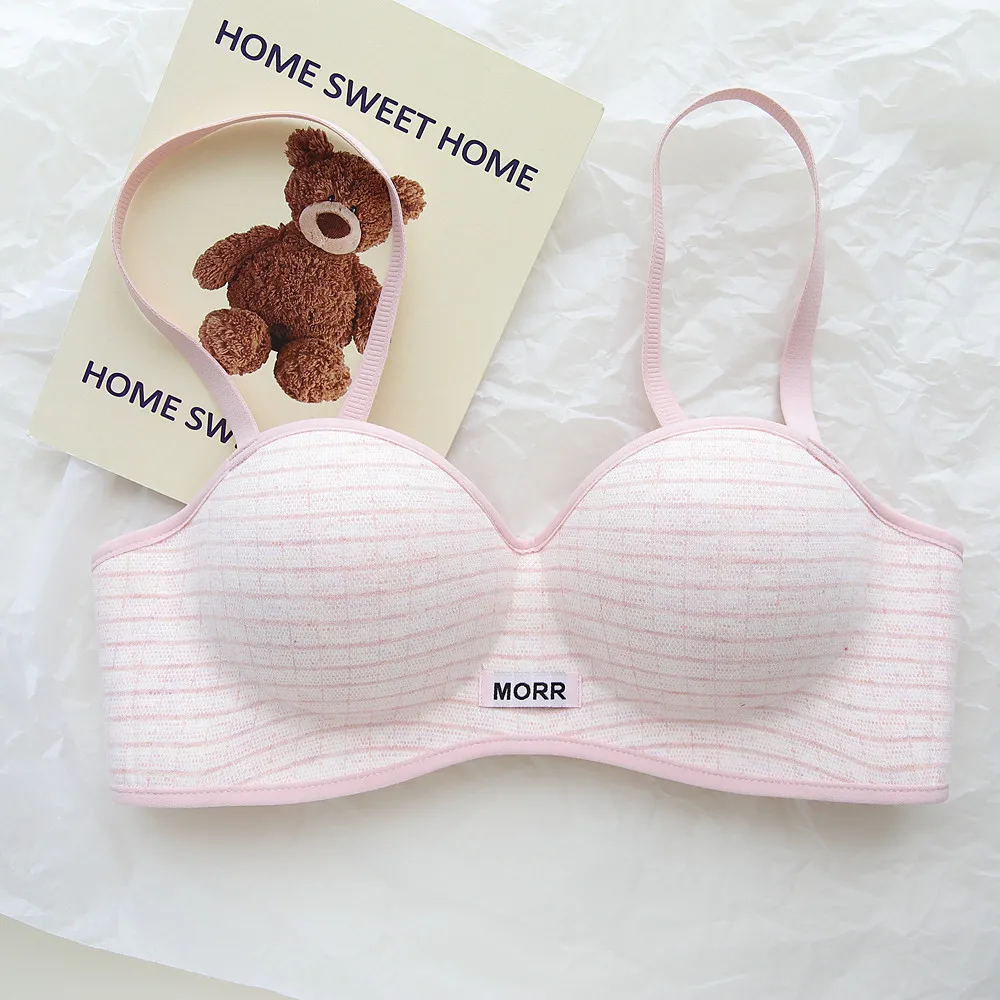 Sweet Half Cup Bra for Small Busts, Sexy Push Up One-Piece Seamless Wire Free Teen Lingerie