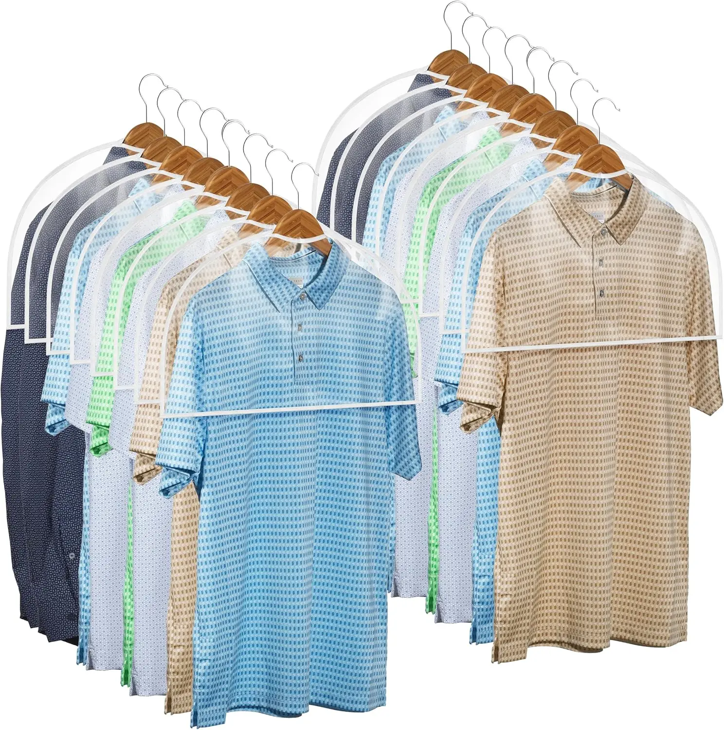 

Набор из 16 прозрачных виниловых чехлов для одежды – защита от пыли для костюмов, платьев и пальто