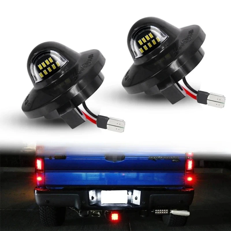Xenon White Full LED License Plate Light Assembly For Ford F150 F250 F350 F450 Ranger Raptor Explorer Sport Trac