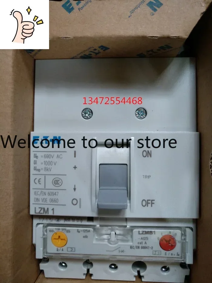 2025.5 Eaton Bell Muller Fixed Overload Molded Case Circuit Breaker MOELLER EATON LZMB1-A125