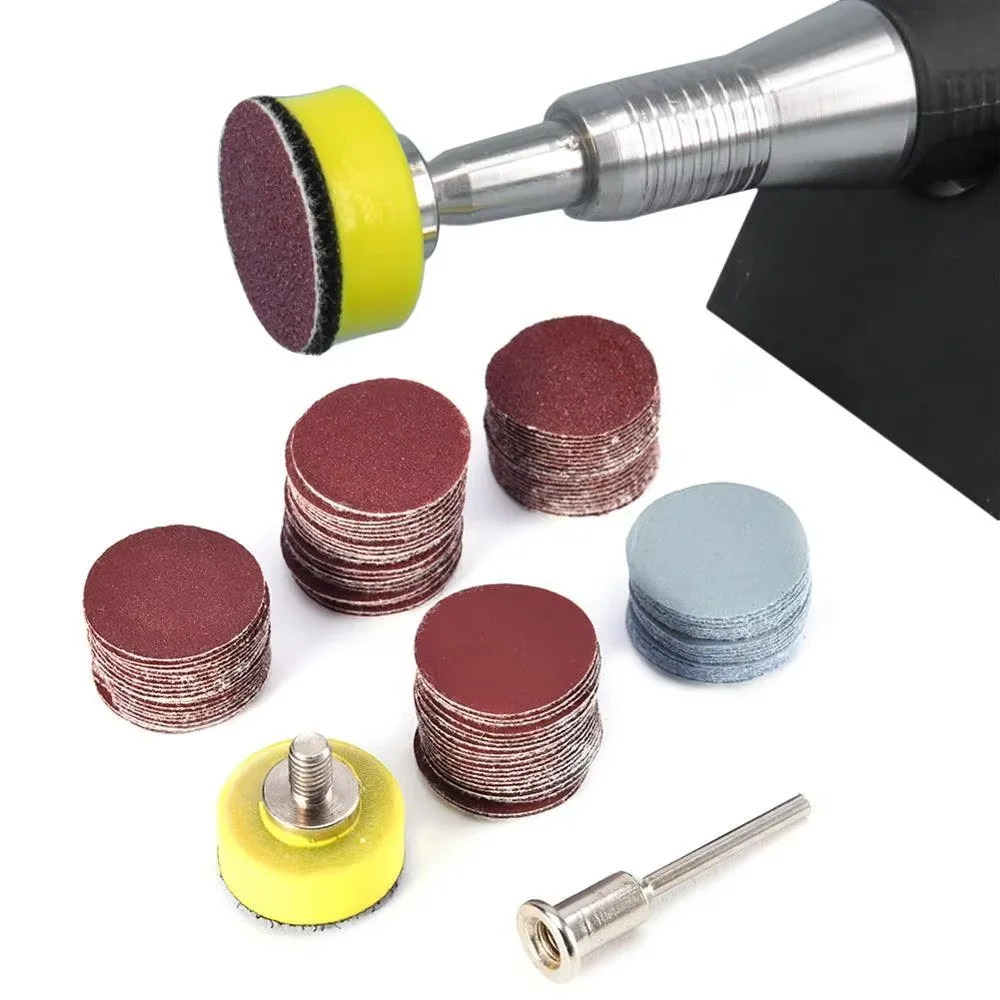 100 Stück 1 Zoll Schleifpapiere mit Schleifer-Stützteller-Set, Körnung 100–3000 Schleifscheiben, für Bohrer, Schleifer, Drehwerkzeug, Schleifpapier