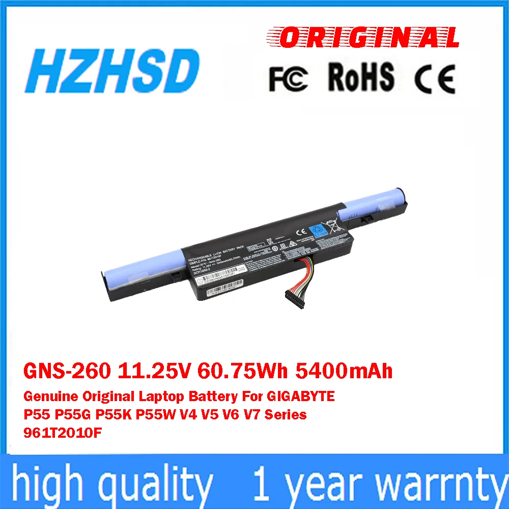 

GNS-260 11.25V 60.75Wh 5400mAh Genuine Original Laptop Battery For GIGABYTE P55 P55G P55K P55W V4 V5 V6 V7 Series 961T2010F