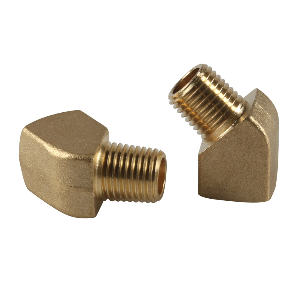 Brass 45 Degree Street Elbow Pipe Fitting with 18 NPT Male and Female Ends Rated for High Pressure up to 1200 PSI