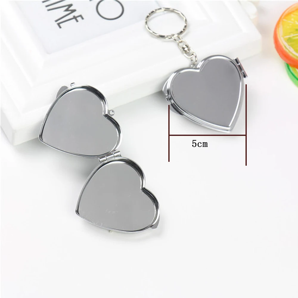 12Pcs/Lot Sublimation Blanks Metal Pocket Compact Mirror Keychain Travel Makeup Mirror Smart Mirror For Women Home Travel Use