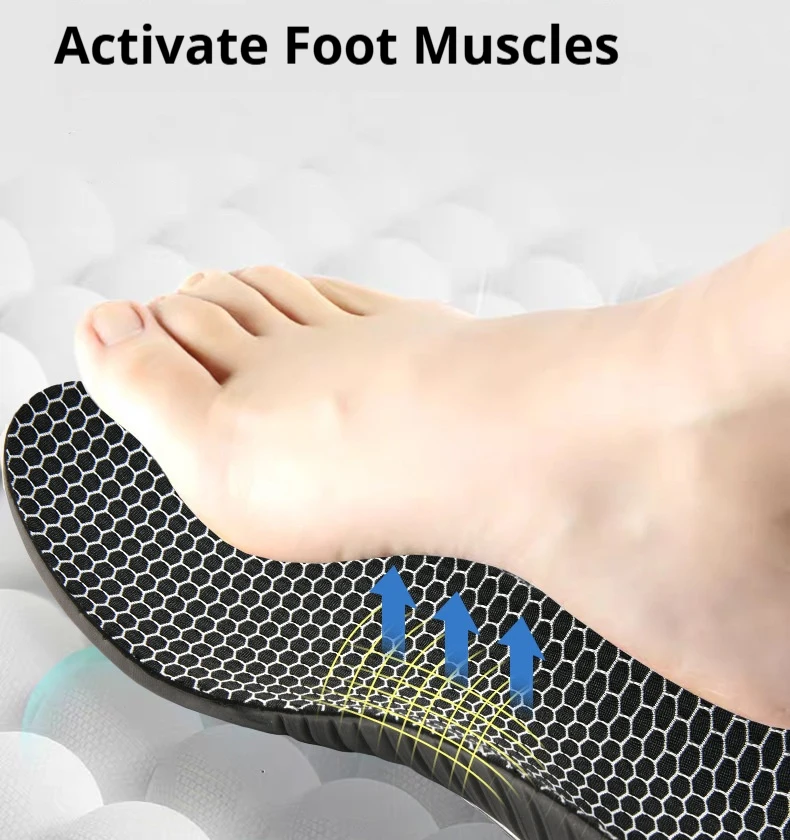 Schwarze orthopädische Einlegesohlen mit Fußgewölbestütze, stoßdämpfende Sporteinlagen, atmungsaktive, geruchsneutrale Schuhpolster, 2 Stück/4 Stück. – Detail 10