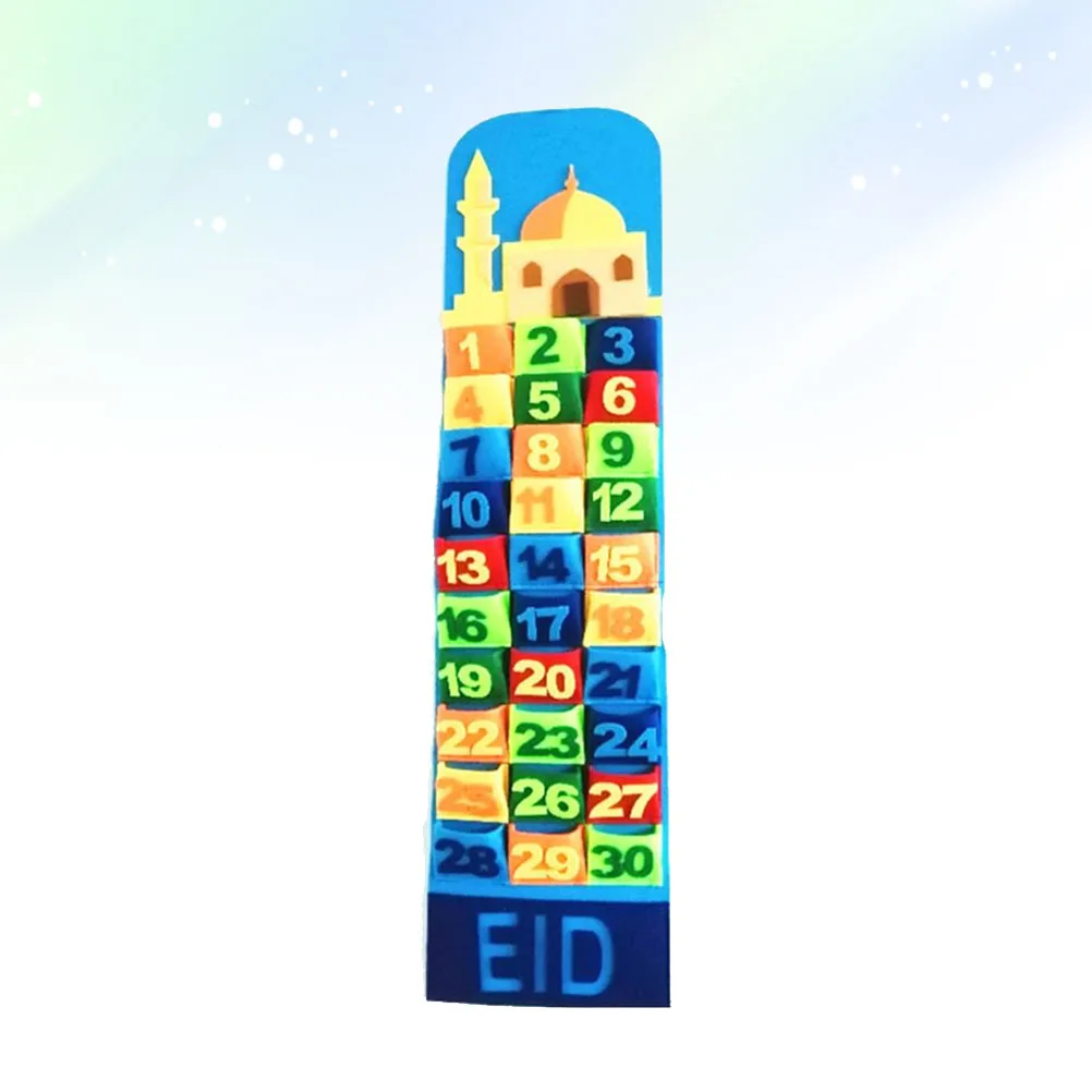 

Multicolor Eid Hanging Home Wall Calendar Decor Hanging Decor Reusable Festival Eid Countdown Calendar DIY Supplies