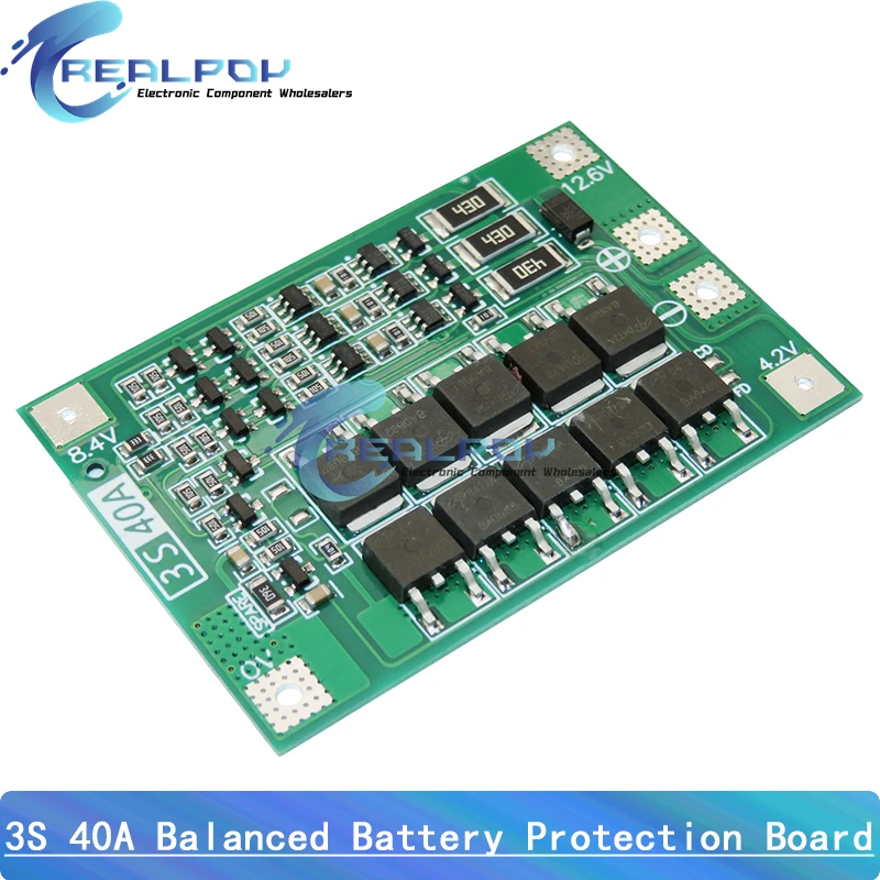 3S 40A BMS 11.1V 12.6V 18650 lithium battery protection Board with balanced Version for drill 40A current Enhance/Balance