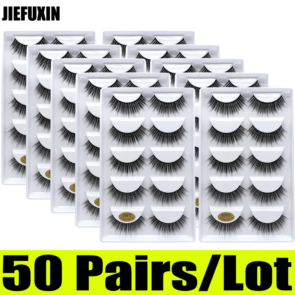 50 Pairs 3d Nertsen Wimpers Groothandel 10 doos 3d nertsen wimpers natuurlijke lange valse wimpers wimpers extension cilios g806 g800