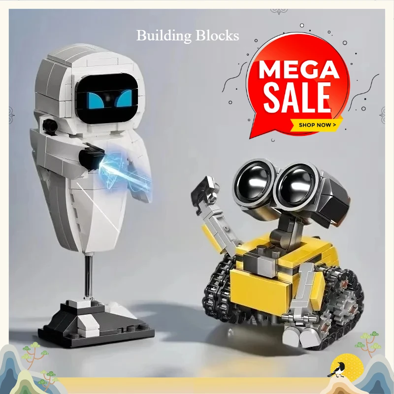 HOT Wall.E Eve Small Particle Robot Assembly Model Kit Action Figure Educational Toy Buildable Collectible No Special Effects