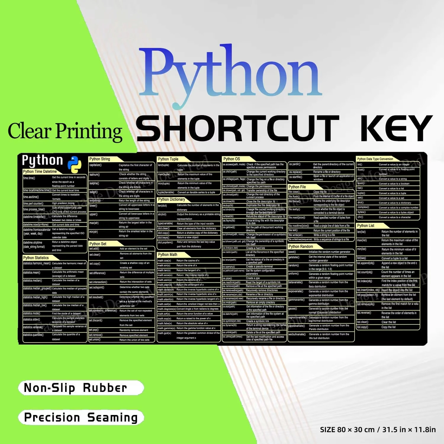 New Python Programing Large Mouse Pad Large For Pycharm Shortcuts Cheat Sheet Keyboard Mousepad Software WebAI Engineer Desk Mat