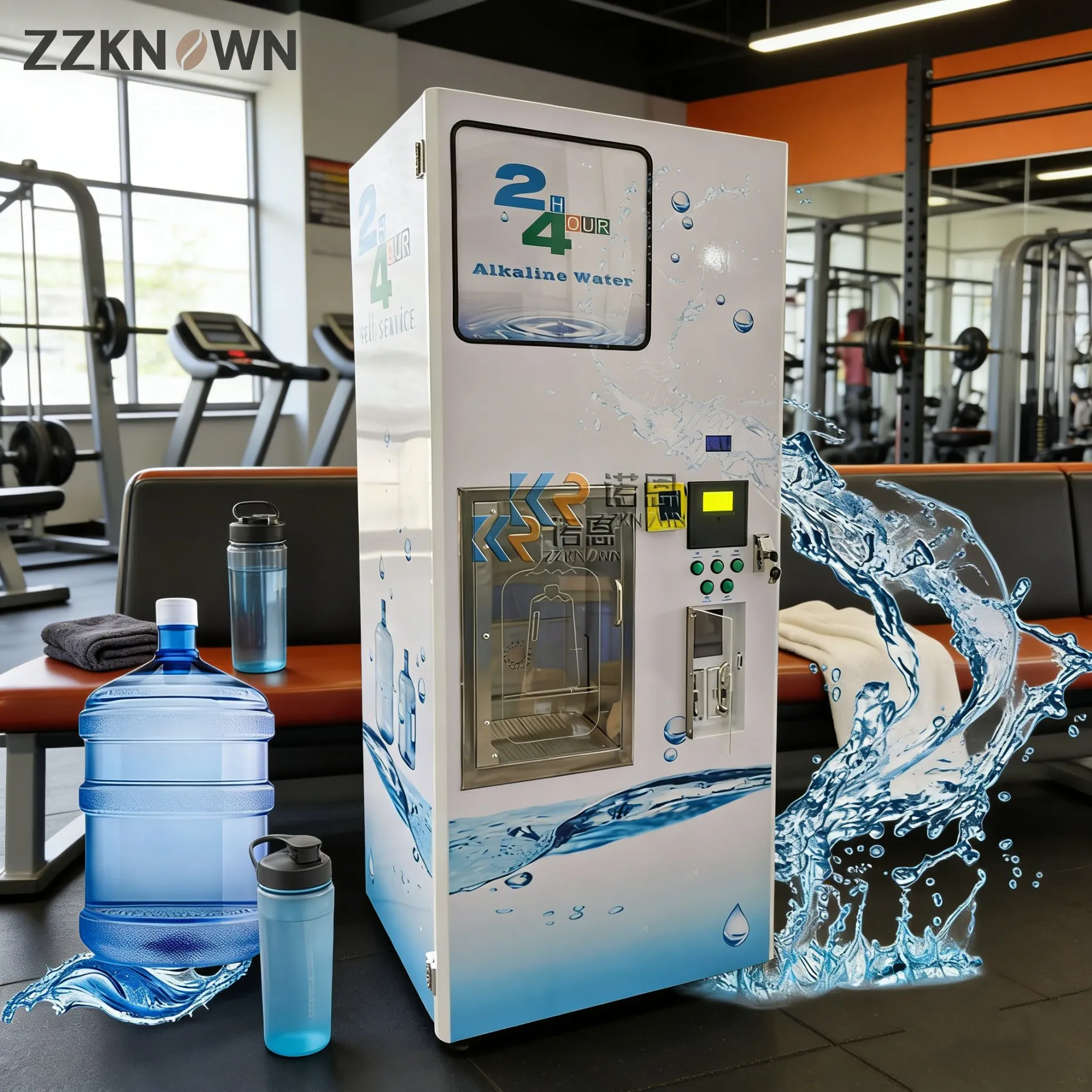 

Автомат по продаже очищенной воды на заказ: коммерческий аппарат для продажи воды с функцией оплаты монетами, купюрами и кредитными картами