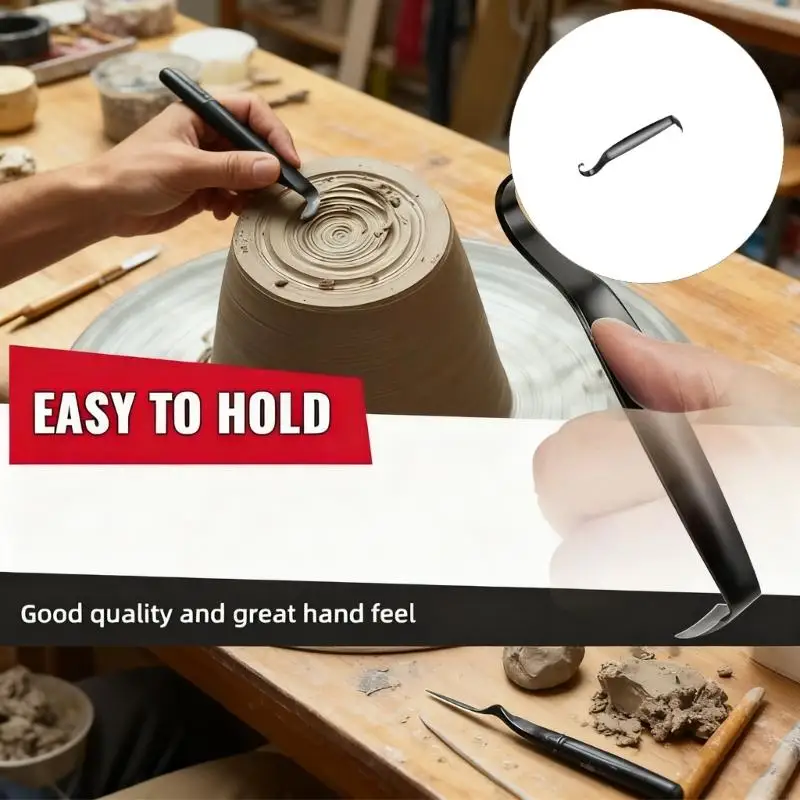 

Pack of 2 High Quality Trimming Tool Iron Build Accuracy Edges for Pottery Artists Detailed Work