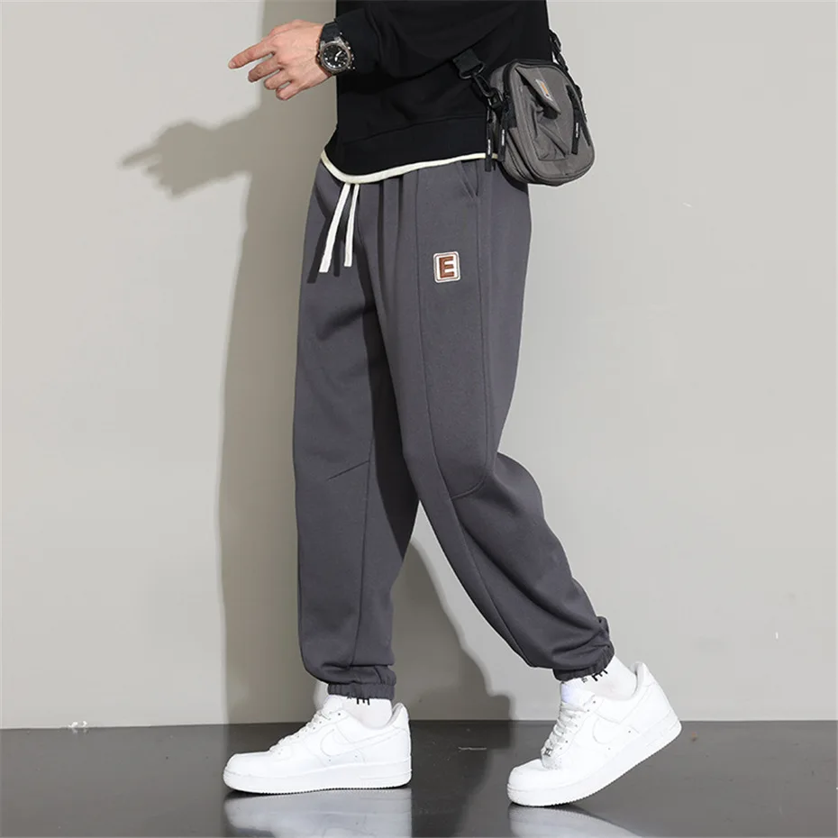 

Jogger Pants Men Solid Color Track Pants Fashion Casual Sweatpants Male Elastic Waist Trousers Big Size 5XL