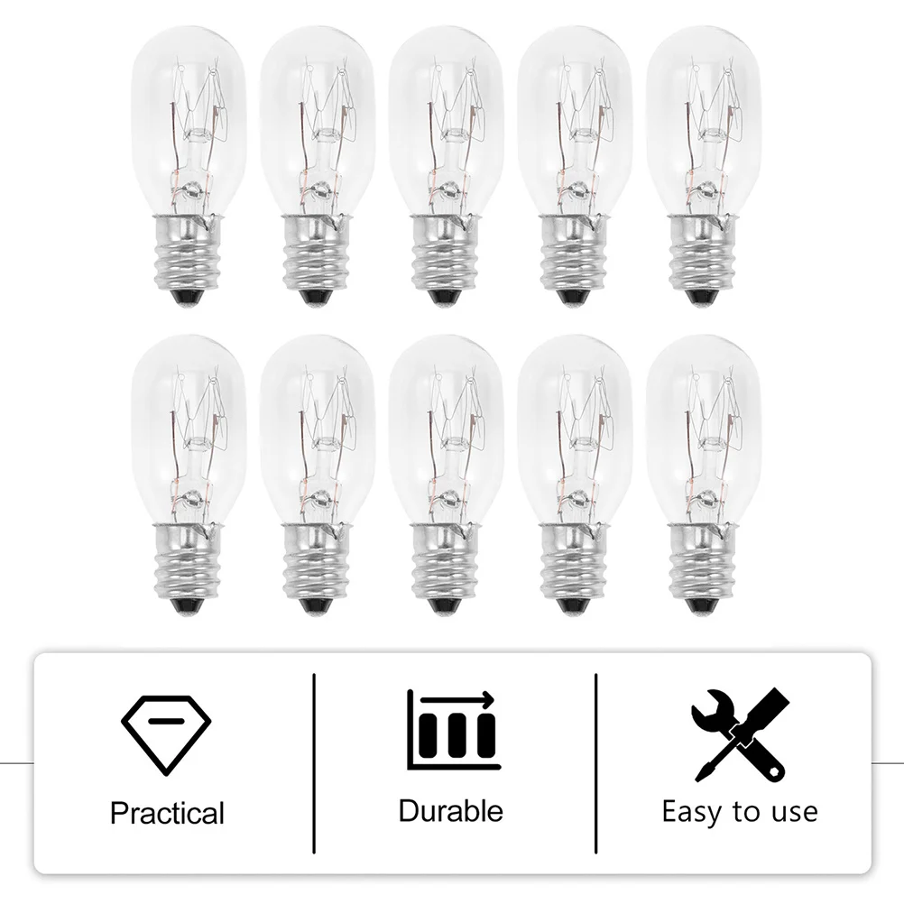 

20Pcs Clear Wax Diffuser Bulbs E12 Base 15W Tubular Light Bulbs Spiral Filament Heat Resistant Fuse Purifier