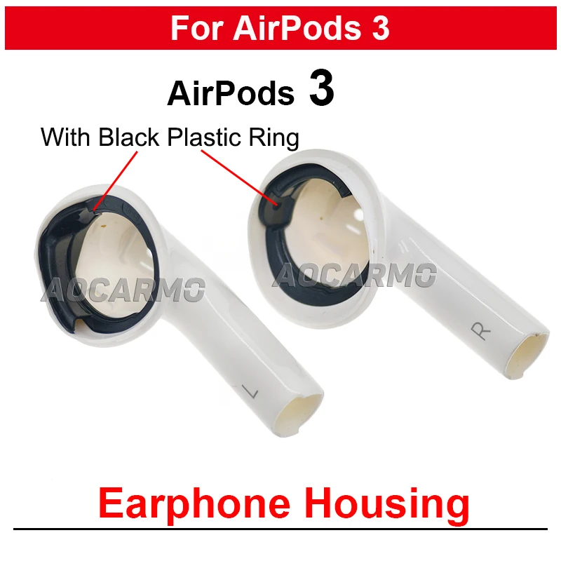 For Apple Airpods 3 Top And Bottom Left Rignt Earphone Housing Case Cover Headphone Compatible With Black Plastic Ring Mesh