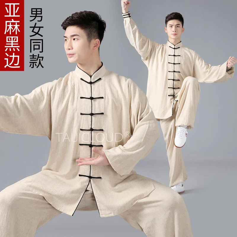 Linen Tai Chi Suit for Men and Women, Martial Arts Competition Suit, Training Suit, Chinese Style