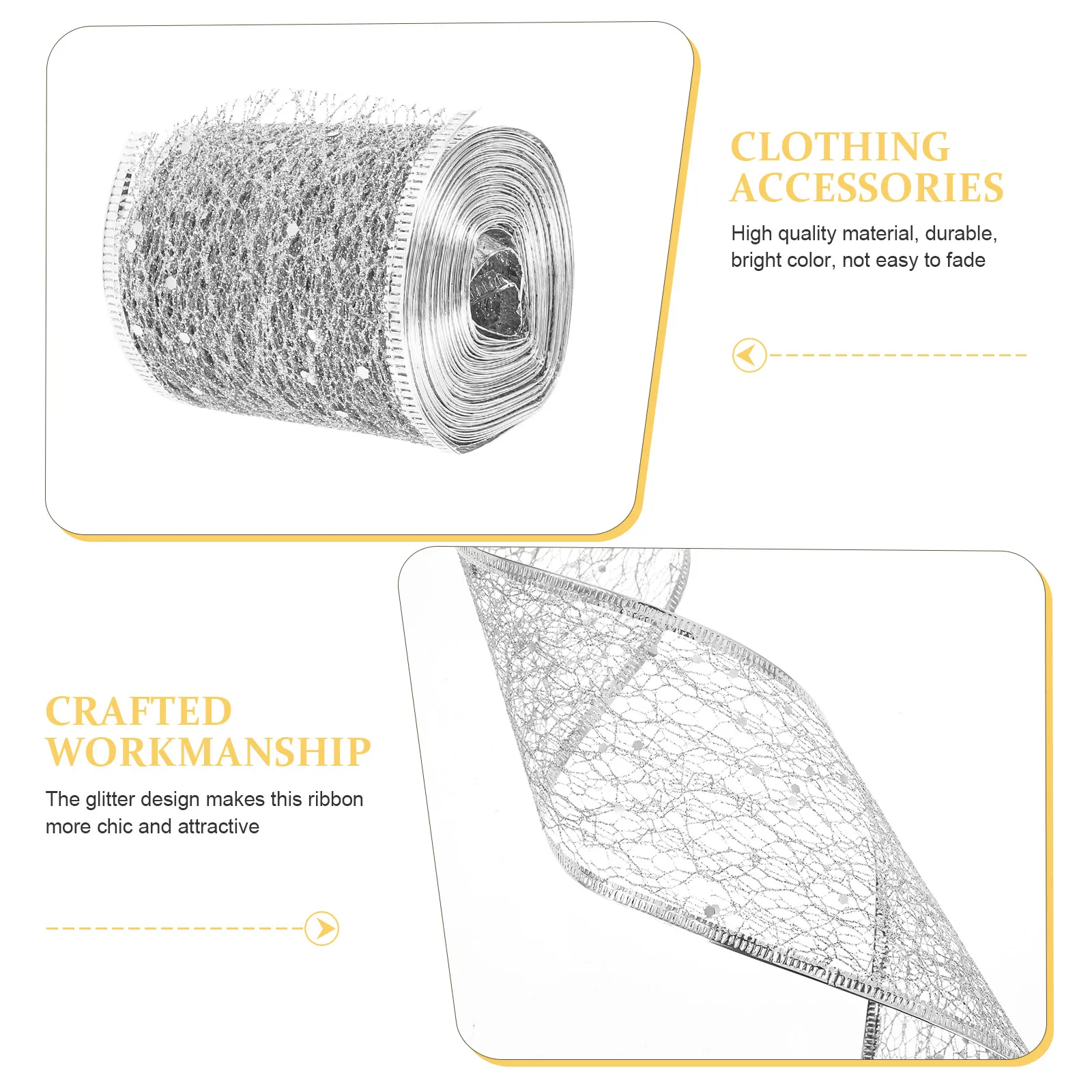 

Decorative Ribbon for Crafts Gift Packing Ribbons Polyester Wrapping Christmas Mesh Ribbon Bow Flowers Glitter DIY Projects