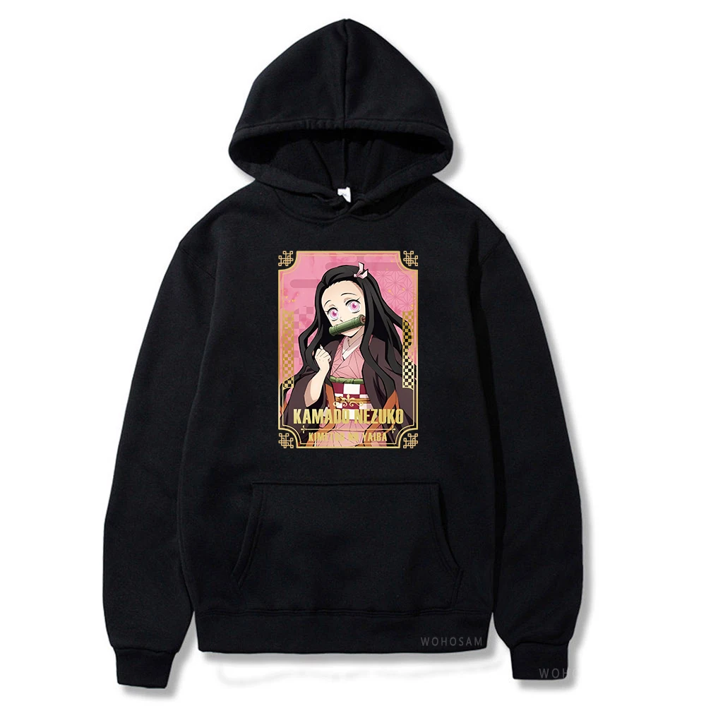 Kamado Nezuko Demon Slayer Hoodies Man Women Kawaii Printed Cartoon Plus Size Autumn Winter Warm Street Hoody Sweatshirts