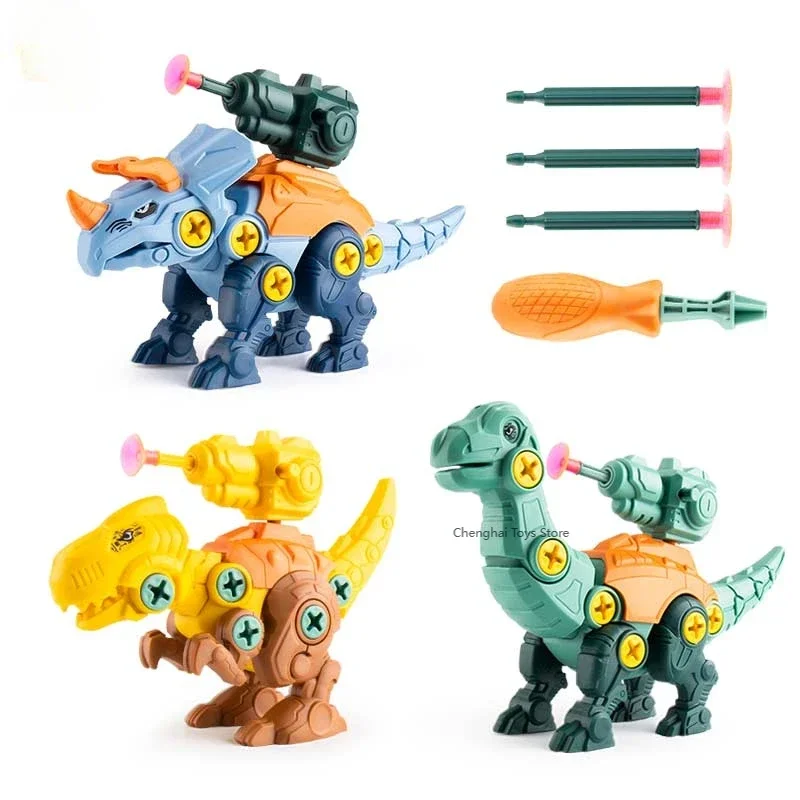 Children Dinosaurs Mount Constructor Model Set Montessori Kids Puzzles Screwdriver Tool Assembling Game Educational Toys for Boy