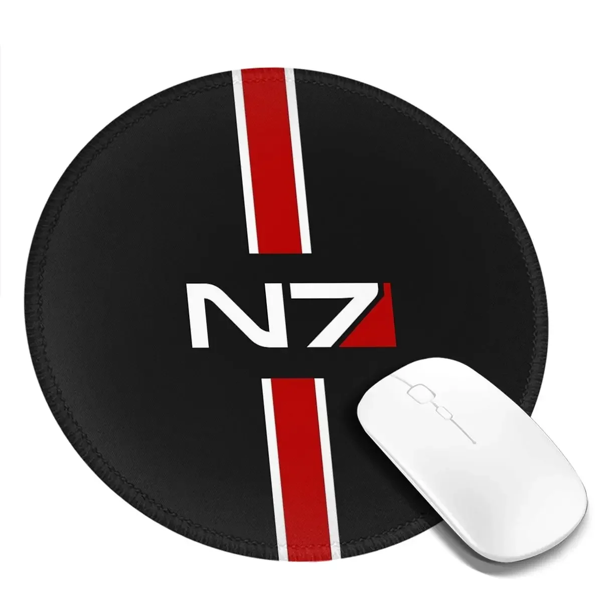 Emblem, Mass Effect Round Mouse Pad Computer Keyboard Mouse Mat Gamer Laptop Desk Mat Office Accessories Table Mats