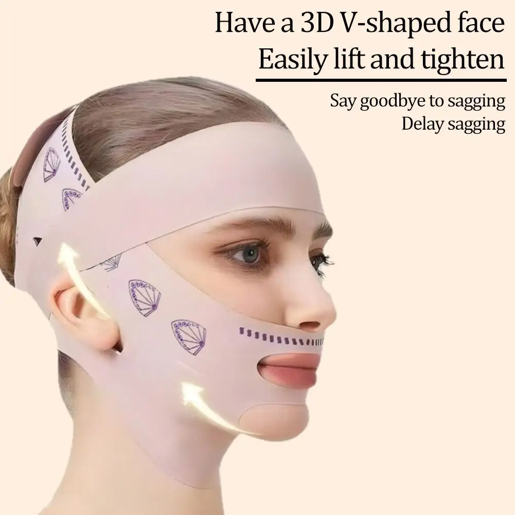 ﻿   Schönheit Gesicht Sculpting Schlaf Maske Doppel-deck Gesicht Anti-Agi Gesicht Gesichts Abnehmen Maske Heben Wiederverwendbare Geformte Bandage gürtel O8T0