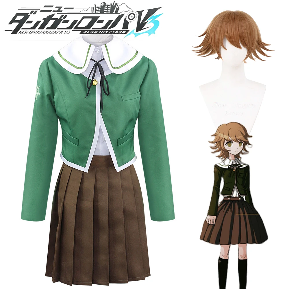 Chihiro Fujisaki Cosplay Anime Danganronpa Cosplay Costume Wig JK Uniform Jacket Shirt Skirt Halloween Costumes for Women