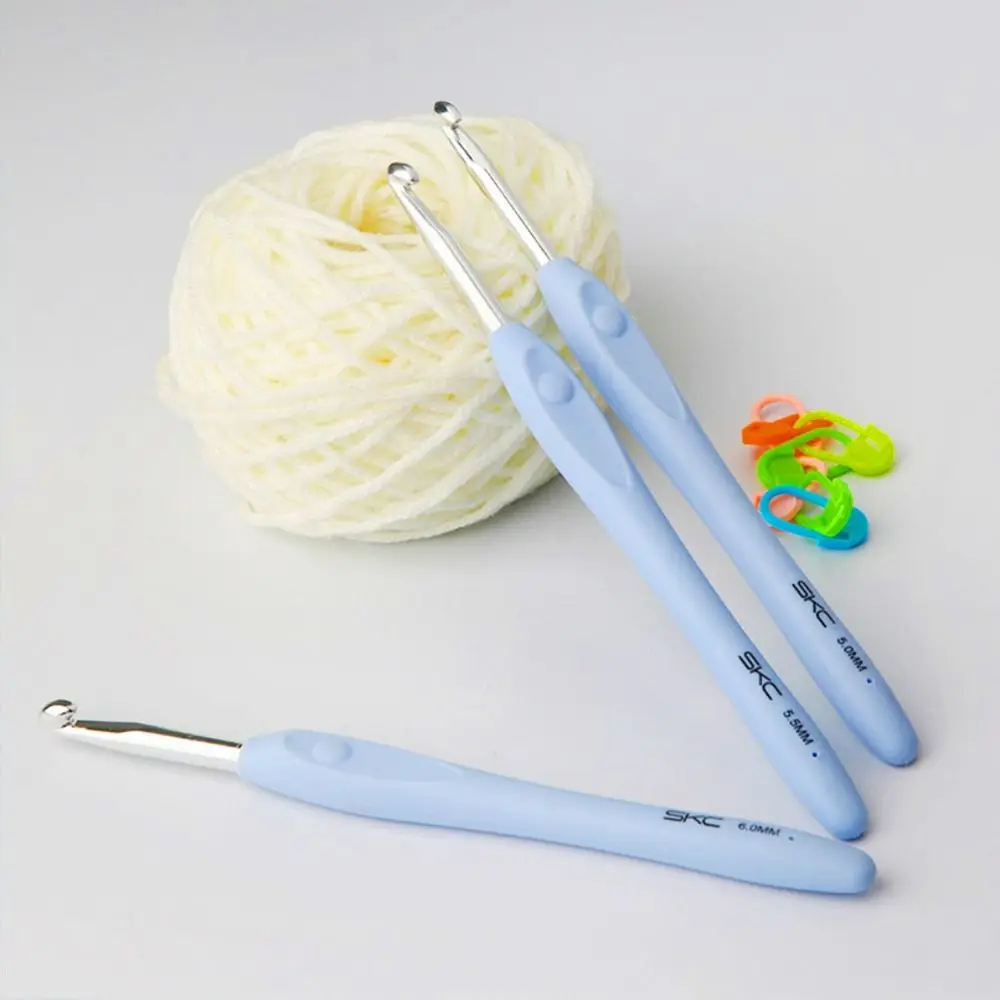 DIY Soft Handle Knitting Needles Aluminum Long Crocheting Hooks Multisize Crocheting Needles DIY Sewing Accessories