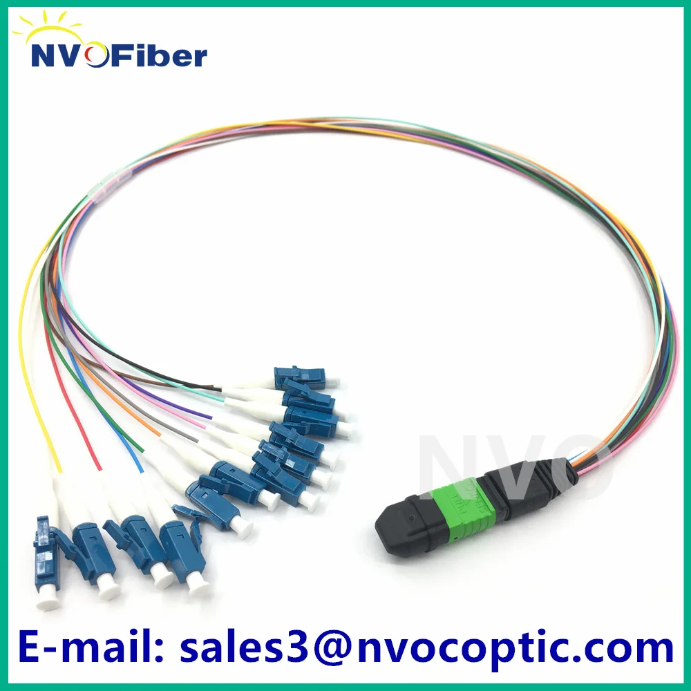 MPO APC Female-12C LC UPC 0.9 مللي متر وضع واحد SM اندلاع الألياف البصرية أسلاك التوصيل المصنوعة Fanout متعدد النواة G657A1 نوع B مع ماركة Senko