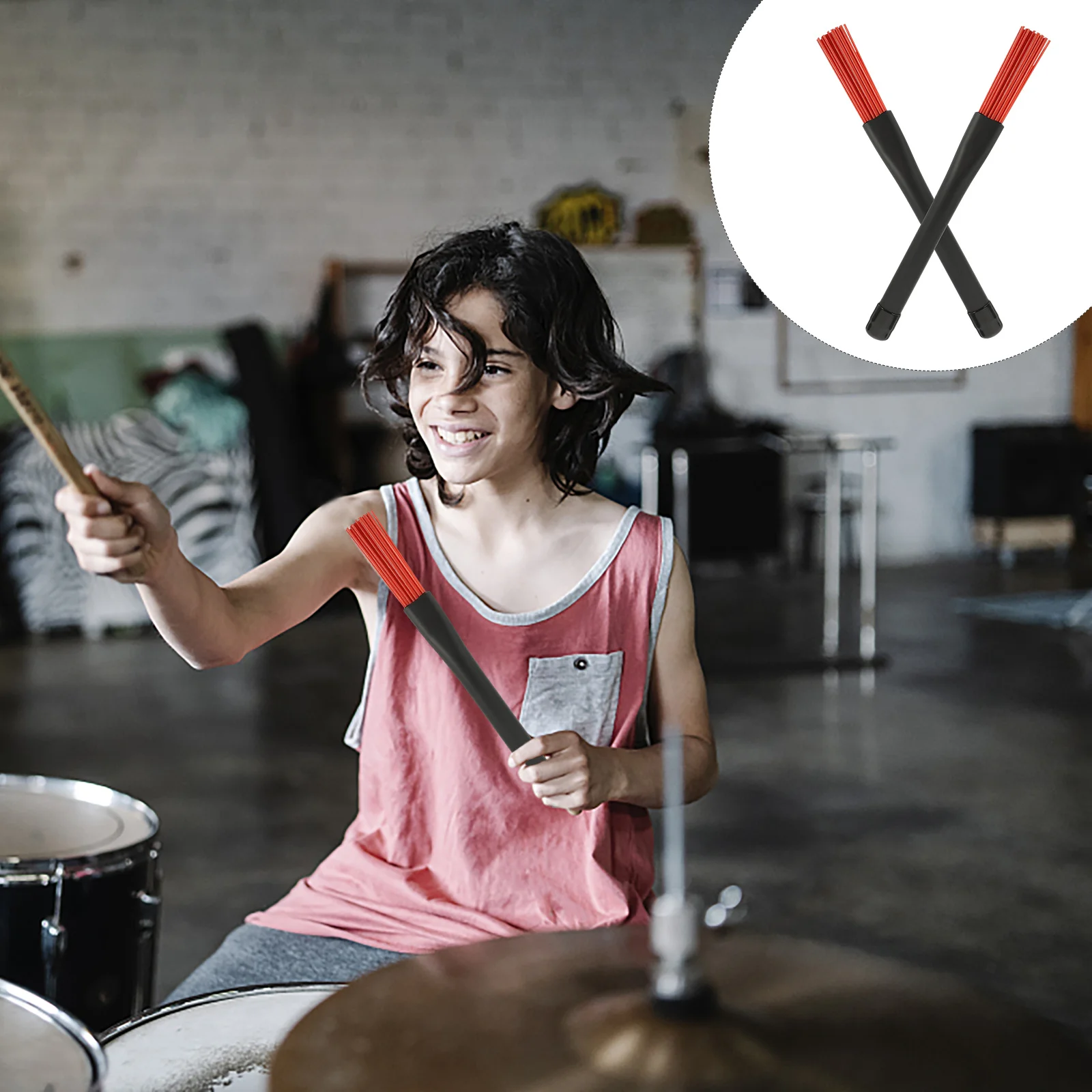 

1 Pair For Brush For Jazz Drum Durable Retractable Nylon Broom Percussion Instrument Drum Accessories Accessories