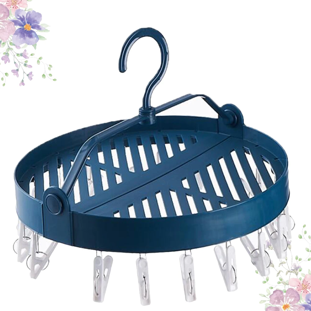 

Foldable Round Drying Rack Socks Underwear Hanger Space Saving Clothespin Home Accessories Portable Foldable Clothes Pegs