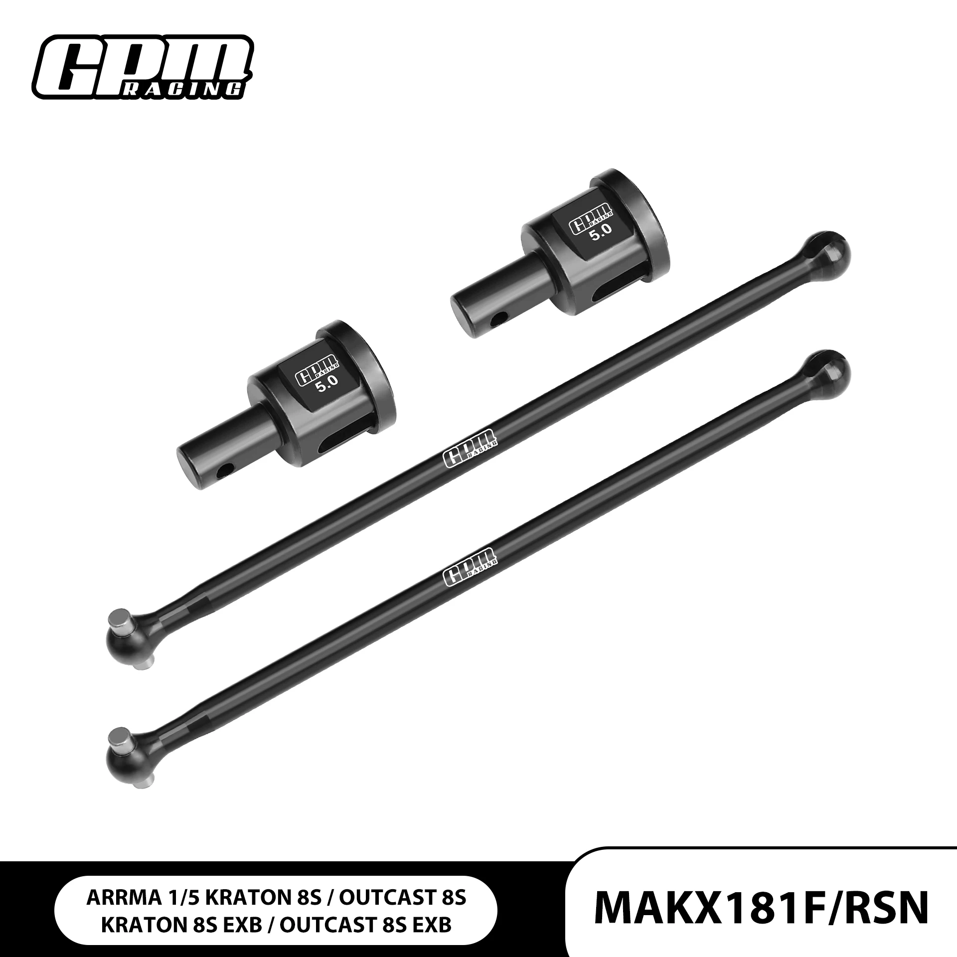 GPM Medium Carbon Steel F&R Universal Dog Bone For ARRMA 1/5 Kraton Outcast 8S