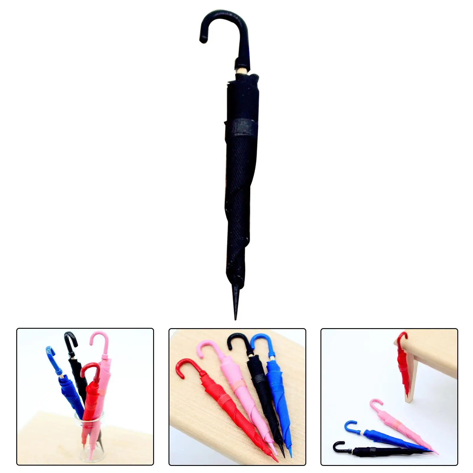 Mini Umbrella Model Dollhouse Accessories 1 12 Scale Tiny Decor for Doll House Miniature Props Photo Scenes