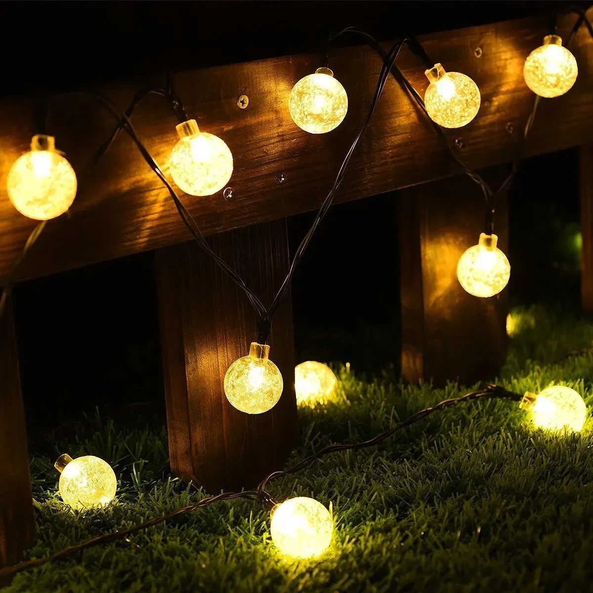 LED Solar String Lights Outdoor Waterproof Bubble Beads Fairy String Light 8 Modes Garden Wedding Party Christmas Decoration image 5
