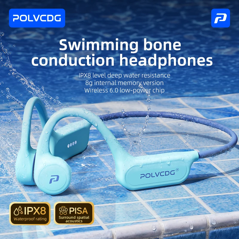 Bluetooth 6.0 2026 New Model X8 POLVCDG Bone Conduction Swimming Headphones IPX8 Water Resistance 8GB Memory Running Cycling